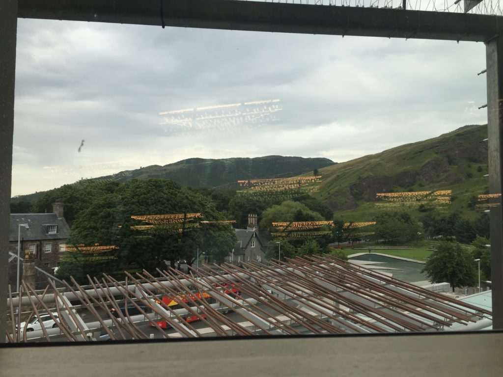 A view from a window of the Scottish Parliament