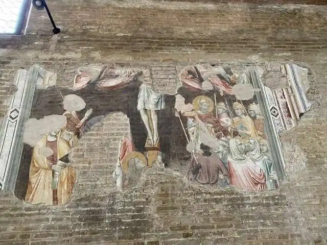 One of the frescos in the Eremitani Church