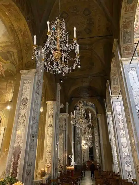 A chandelier in a Rapallo church