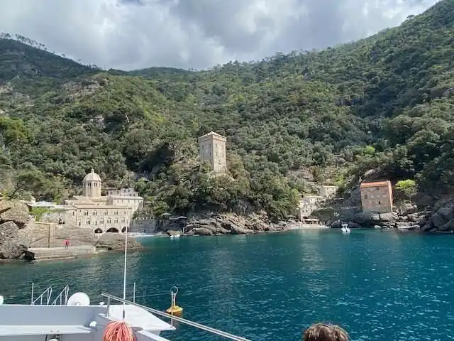 A view of San Fruttuoso from the boat