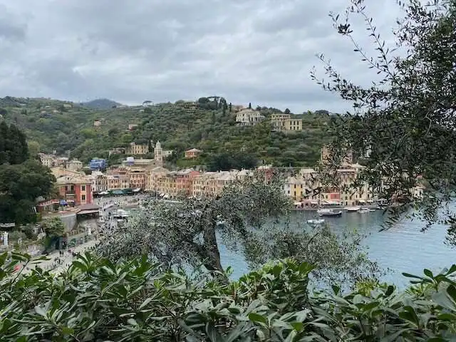 View of Portofino from up a hill