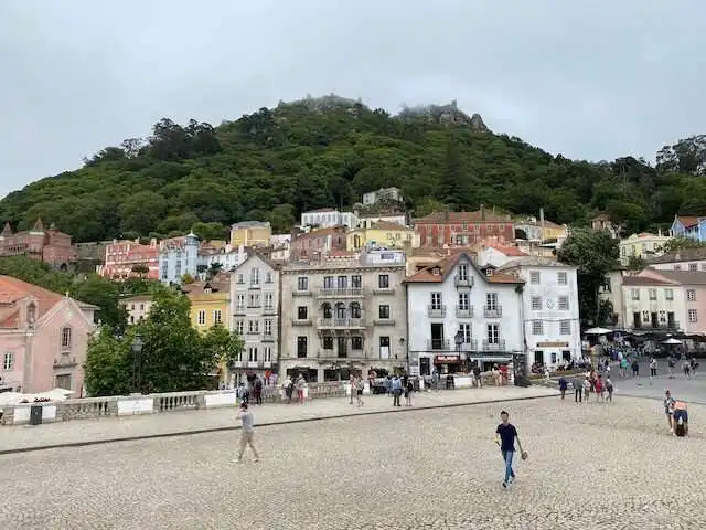 A view of Sintra's town centre from the garden of Sintra National Palace