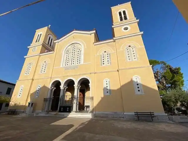 A handsome church on a hill