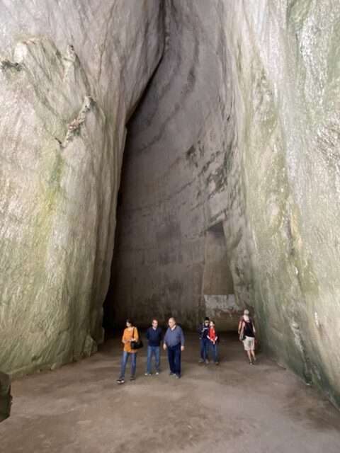 One of the artificial caves at the Neapolis Archaeological Park in Siracusa