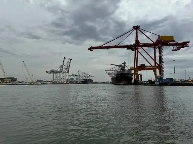 A small portion of Melbourne's large port