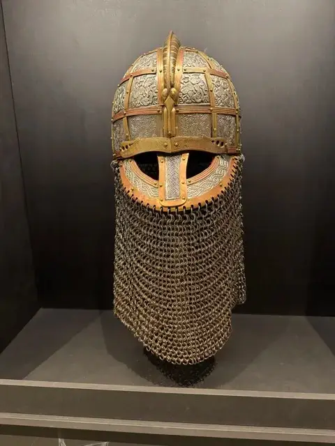 A replica of a Viking helmet