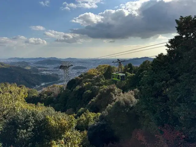 Looking down on Himeji from beside the upper ropeway station