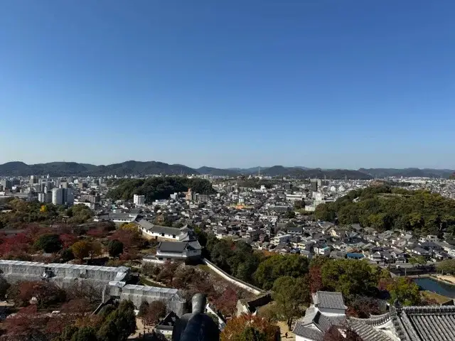 A view from the upper levels of the main keep of Himeji Castle