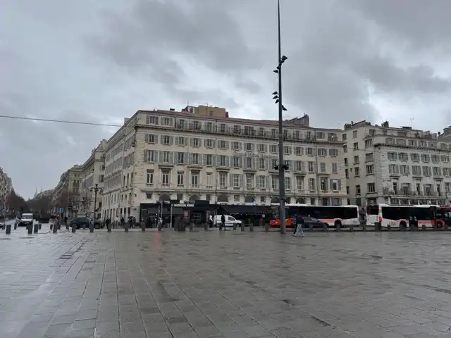 Buildings across the street from Marseille's Vieux Port (including the one that contains my hotel)