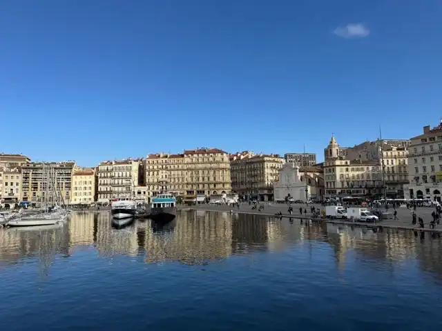 Marseille's Vieux Port as seen from the ferry heading to Ile du Frioul