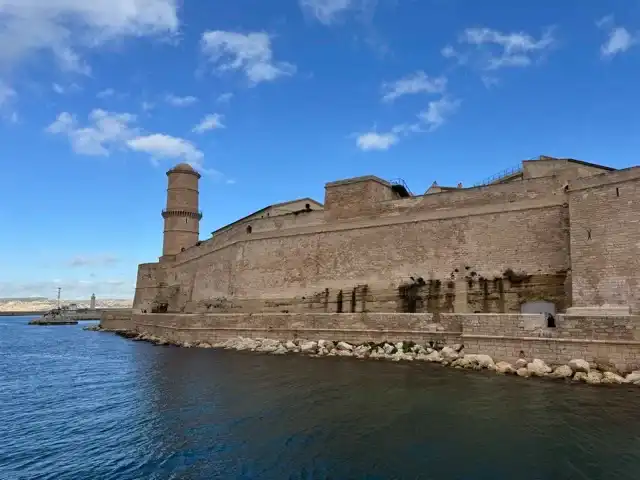 A building in Marseille seen from the ferry