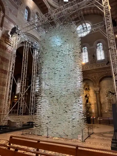 Giant fish structure in the Cathédrale de la Nouvelle Major