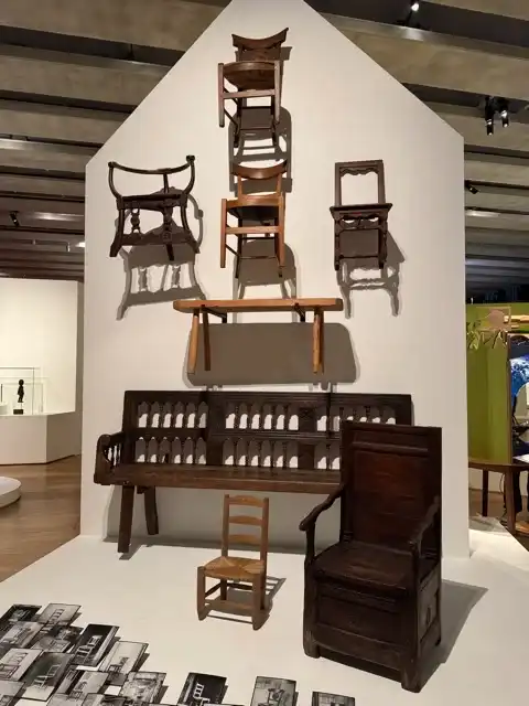 Chairs in the "Popular?" gallery of Mucem