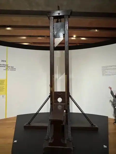 Guillotine in the "Popular?" gallery of Mucem