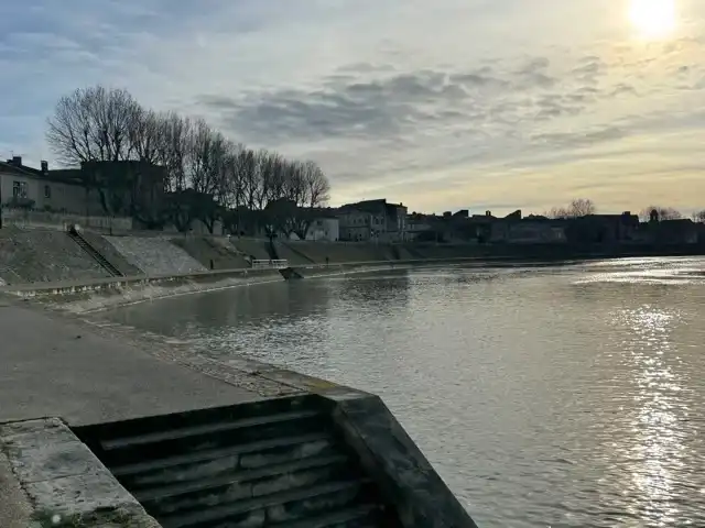 A view of the Rhone close to the one Vincent van Gogh had when he painted Starry Night Over the Rhône, but not at night