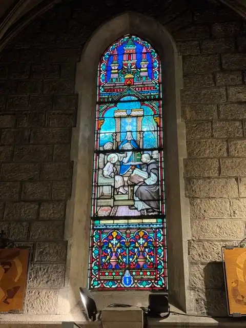 Stained glass window in Basilique Notre-Dame