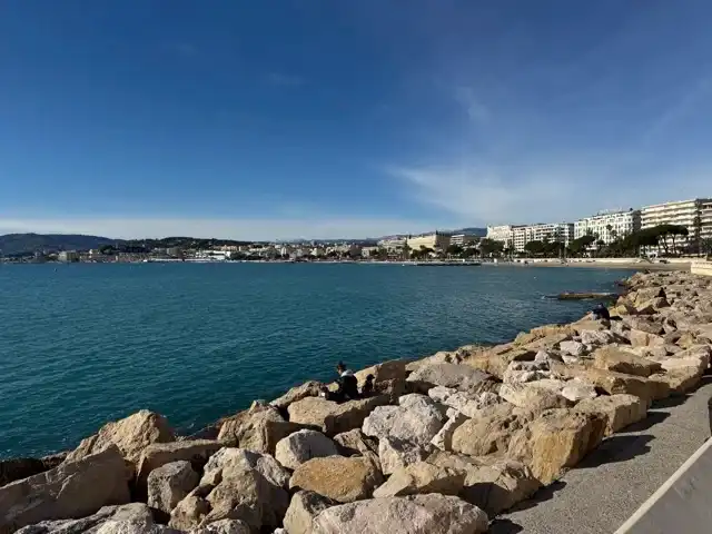 The Cannes shore beside Boulevard de la Croisette