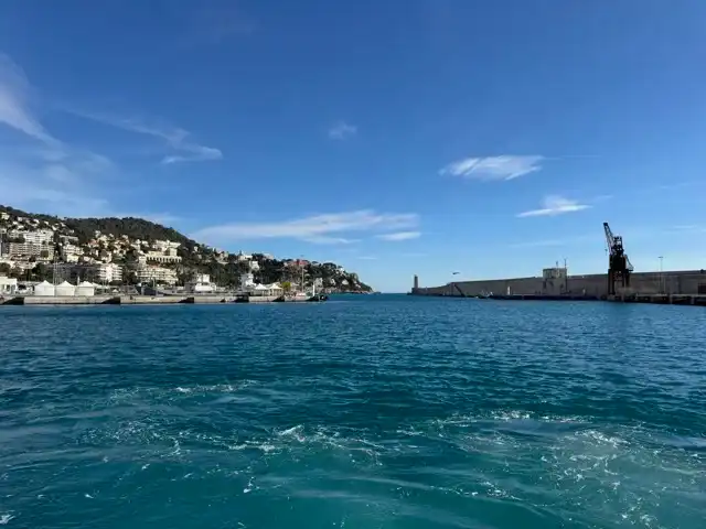 Heading out of Nice's port on the Mediterranean cruise