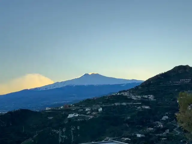 Mount Etna from Taormina, Sicily, Italy, (Definitely not the south of France.)