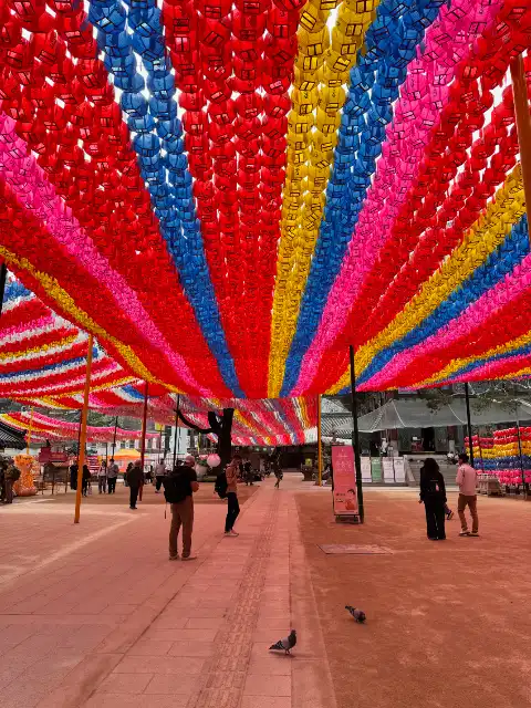 Lanterns over the courtyard of Jogyesa Temple