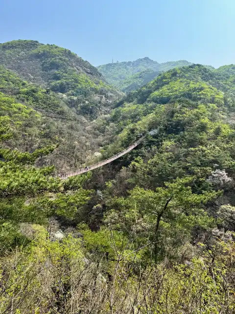 Panoramic view of Gamaksan Suspension Bridge