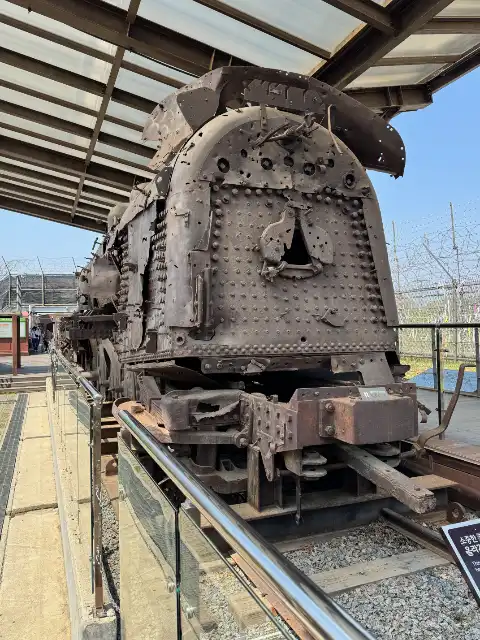 The shot-up last train to cross between North and South Korea, in 1950