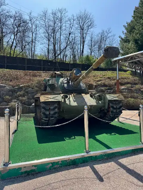 Old tank in the Third Tunnel parking lot