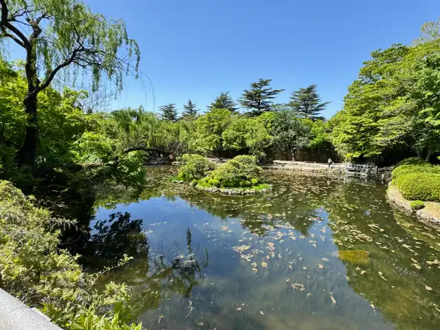 Pond located between the two gates