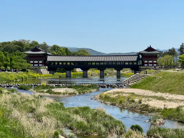 Woljeonggyo Bridge as seen from farther along the stream