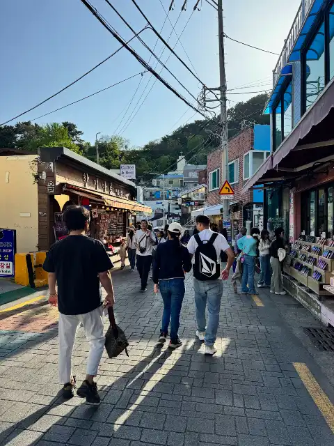 The shopping street in Gamcheon Village
