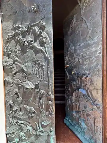 Door into the basilica of Pannonhalma Archabbey