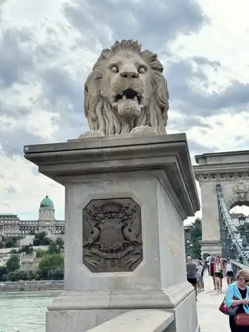 One of the Chain Bridge lions