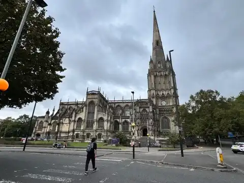 Exterior of Saint Mary Redcliffe Church in Bristol