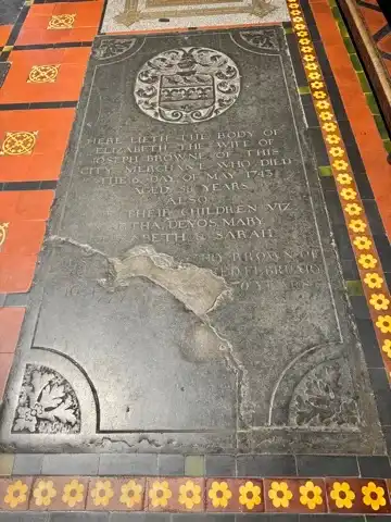 A grave in the floor of Saint Mary Redcliffe Church