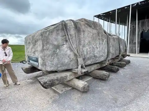 Stone to give a sense of the weight of some of the Stonehenge stones