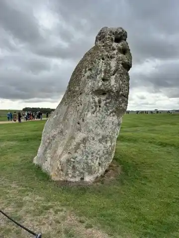 A bluestone close to the visitor path around Stonehenge