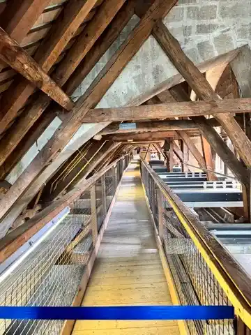 Looking along one side of the Salisbury Cathedral triforium
