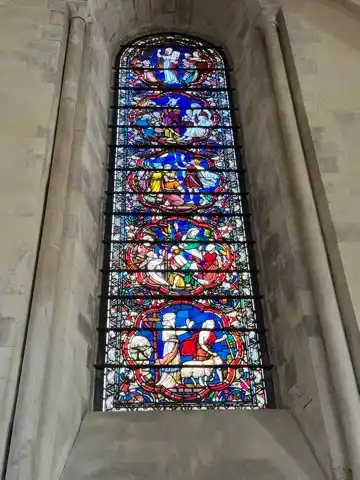 Stained-glass window in the chancel
